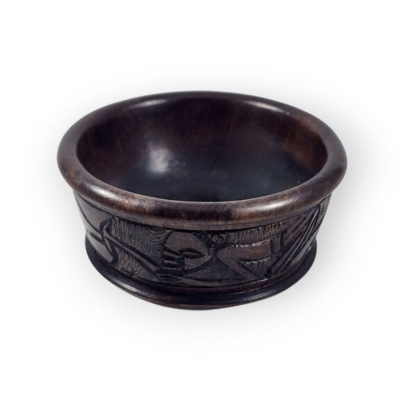 Vintage Hand Carved Wooden Small Gaucalmole Snack Bowl Tribal African Folk Art - Picture 4 of 9